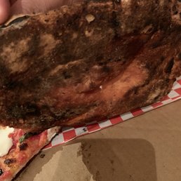 Burnt bottom of pizza Burnt bottom of pizza