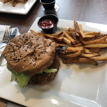 Good Life Cafe - Sweet potato burger, fries - Vegan Near Me - Columbia, South Carolina Good Life Cafe - Sweet potato burger, fries - Vegan Near Me - Columbia, South Carolina