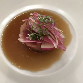 Blackfish - Tasting - 06.26.2021 - 1st course - Tuna cruda with radish and bone broth - New American Near Me - Conshohocken, Pennsylvania