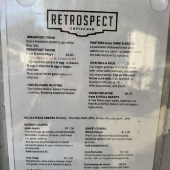 Retrospect Coffee Bar - Menu July 2026 - Coffee & Tea Near Me - Houston, Texas Retrospect Coffee Bar - Menu July 2026 - Coffee & Tea Near Me - Houston, Texas