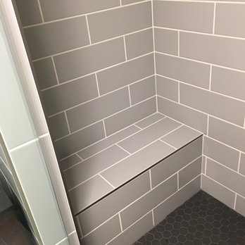 MC Tile & Shower Pan - Bench with Schluter edge - Tiling Near Me MC Tile & Shower Pan - Bench with Schluter edge - Tiling Near Me