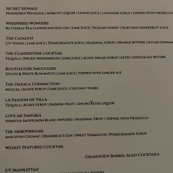 The Grandview Restaurant - Drink menu - Venues & Event Spaces Near Me - San Jose, California The Grandview Restaurant - Drink menu - Venues & Event Spaces Near Me - San Jose, California