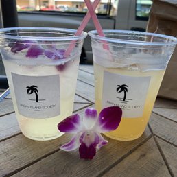 Outside seating with our drinks