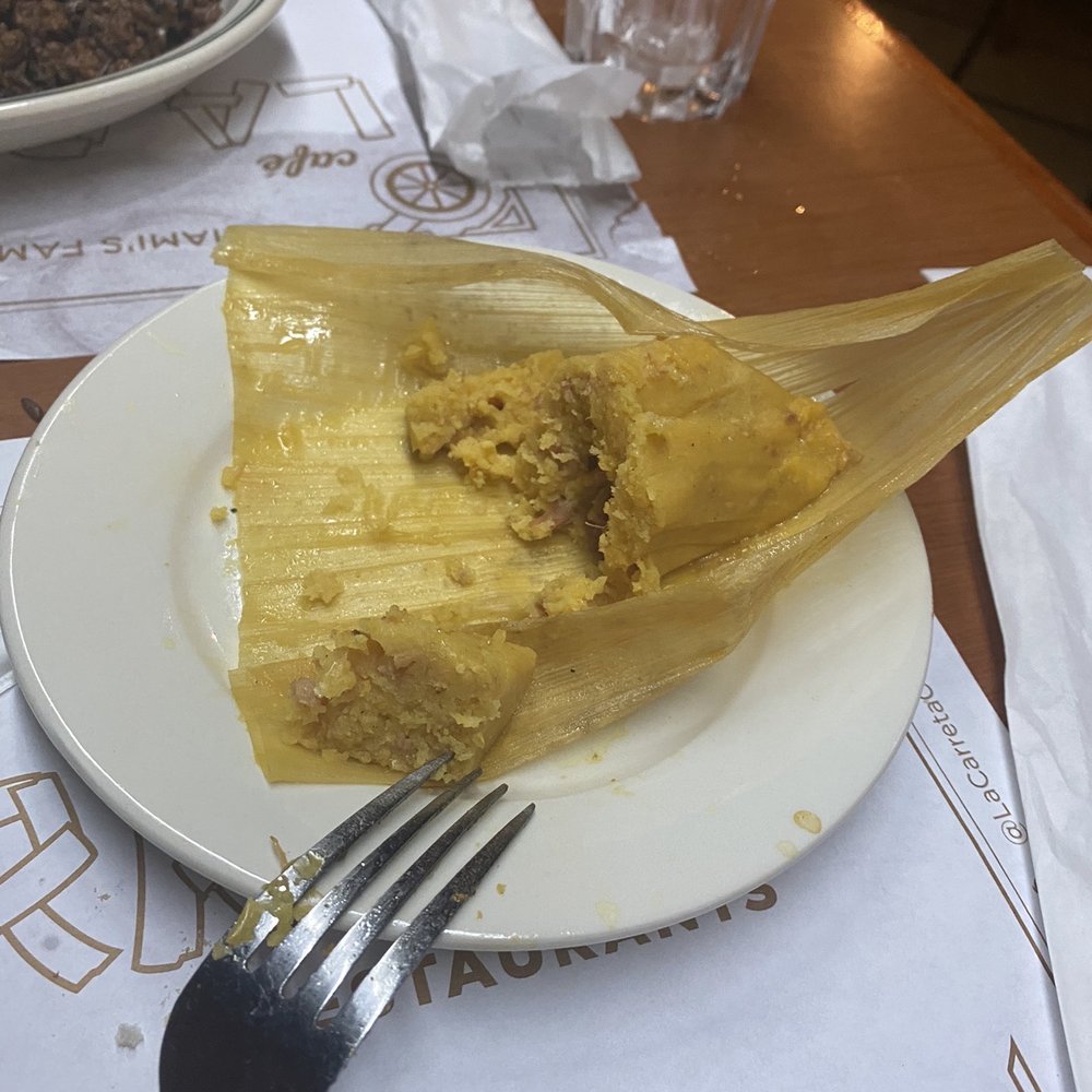 La Carreta - Meatless unseasoned corn in a husk which were made last week and Microwaved tonight. - Cuban Near Me - Miami, Florida La Carreta - Meatless unseasoned corn in a husk which were made last week and Microwaved tonight. - Cuban Near Me - Miami, Florida