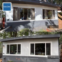Extra Clear Windows & Exteriors - Before and after of an Alside window install in foresthil CA on a manufactured home.