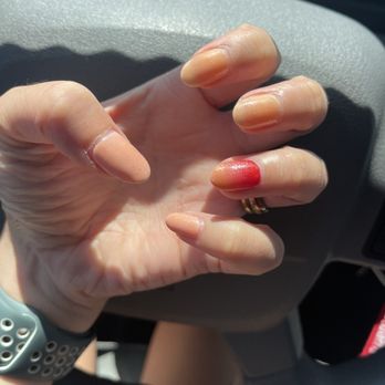 EV Nail Art and Spa - such amazing colors. note the small gap at cuticles, especially on my thumb. - Nail Salons Near Me - Dunedin, Florida