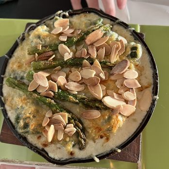 Fuego De Mar - Spinach gnocchi with asparagus. - Seafood Near Me - Isla Mujeres, ROO Fuego De Mar - Spinach gnocchi with asparagus. - Seafood Near Me - Isla Mujeres, ROO