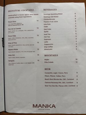 Menu photo 7 Manka Peruvian Cuisine Carlsbad, CA Menu photo 7 Manka Peruvian Cuisine Carlsbad, CA