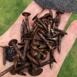 The Roof Doctor - What washed out of one of our downspouts from the second level to the porch roof.