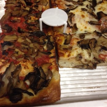 Jet's Pizza - Half no cheese! Look at all those mushrooms! - Pizza Near Me - Fishers, Indiana