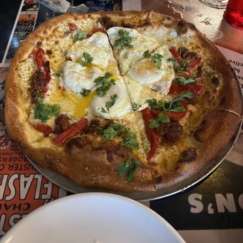 The Cosmos Wood-Fired Pizza - The runny egg - Pizza Near Me - Lansing, Michigan The Cosmos Wood-Fired Pizza - The runny egg - Pizza Near Me - Lansing, Michigan