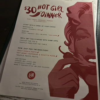 LIA - Hot Girl Dinner Menu - Tapas/Small Plates Near Me - Chicago, Illinois