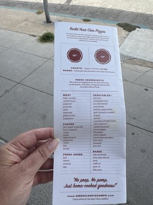 Menu photo 2 American Pizza Manufacturing La Jolla, CA Menu photo 2 American Pizza Manufacturing La Jolla, CA