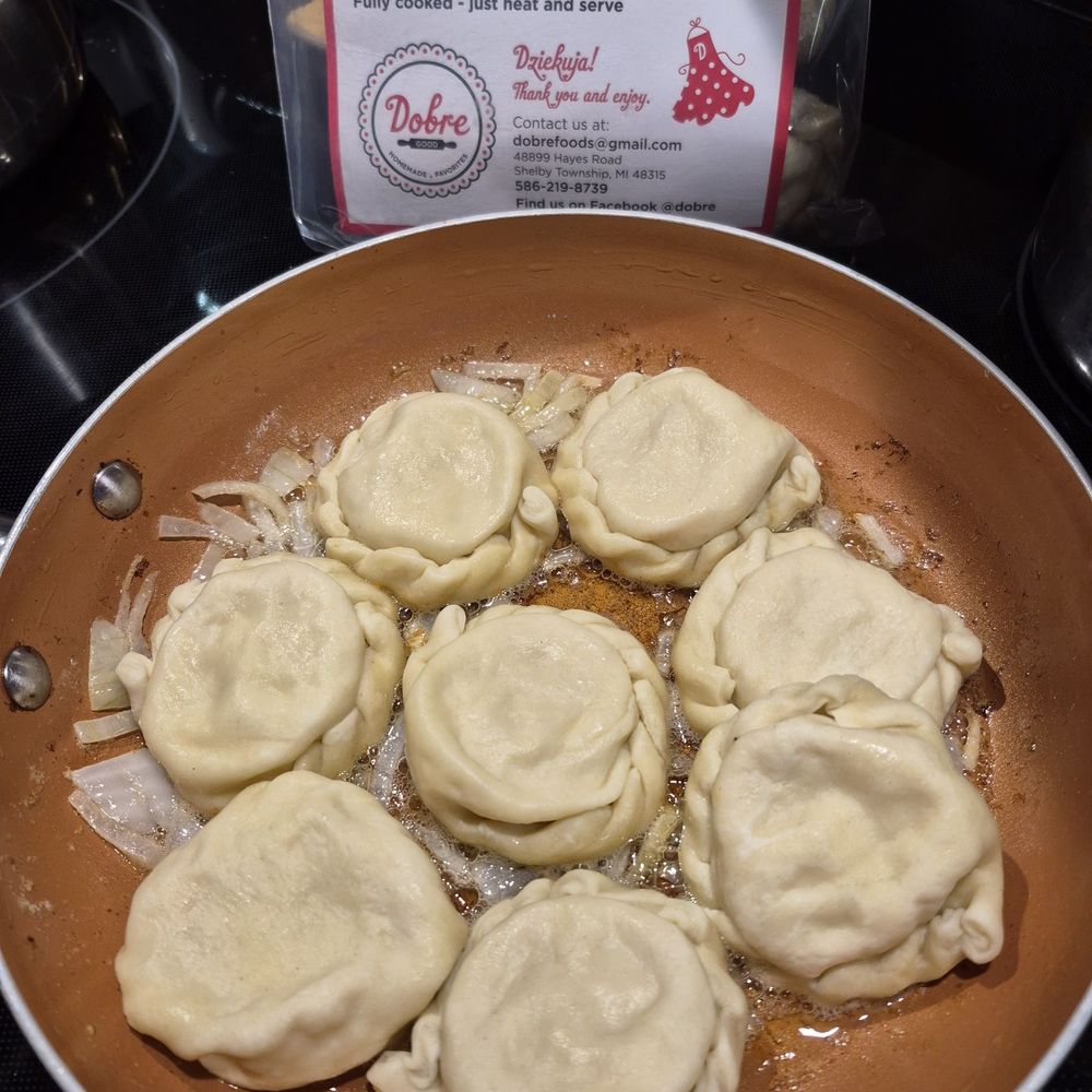 Dobre Pierogi - They are sold frozen, thaw before pan fry cooking no boiling them. 1/2 stick of butter and onions is My recipe way for Smaczne! 3/12/2025 - Polish Near Me - Shelby Charter Township, Michigan Dobre Pierogi - They are sold frozen, thaw before pan fry cooking no boiling them. 1/2 stick of butter and onions is My recipe way for Smaczne! 3/12/2025 - Polish Near Me - Shelby Charter Township, Michigan