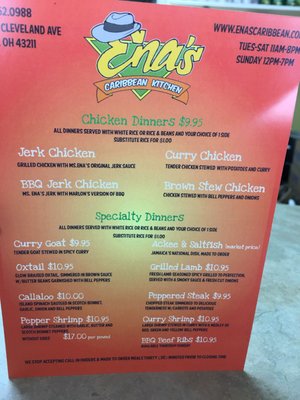 Menu photo 8 Ena's Caribbean Kitchen Columbus, OH