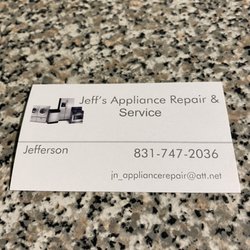 Jeff's Appliance Repair & Service - Business card 1