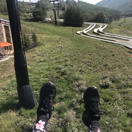 Going up the mountain in the lift!