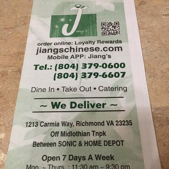 Jiang's Chinese Restaurant - Chinese Near Me - Richmond, Virginia Jiang's Chinese Restaurant - Chinese Near Me - Richmond, Virginia