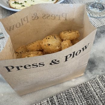 Press & Plow - Rosemary Hash rounds for the win! - Breakfast & Brunch Near Me - Norman, Oklahoma