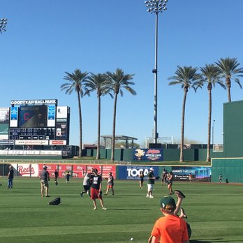 Goodyear Ballpark - Playing catch on the field after the game! - Stadiums & Arenas Near Me - Goodyear, Arizona Goodyear Ballpark - Playing catch on the field after the game! - Stadiums & Arenas Near Me - Goodyear, Arizona