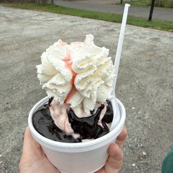 Rich Farm Ice Cream - Razzmanian Devil sundae - Ice Cream & Frozen Yogurt Near Me - Middlefield, Connecticut Rich Farm Ice Cream - Razzmanian Devil sundae - Ice Cream & Frozen Yogurt Near Me - Middlefield, Connecticut