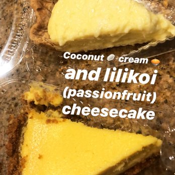 The Right Slice - Lilikoi cheesecake, coconut cream pie - Desserts Near Me - Kalaheo, Hawaii