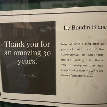 Le Boudin Blanc - Closed - French Near Me - London, XGL Le Boudin Blanc - Closed - French Near Me - London, XGL