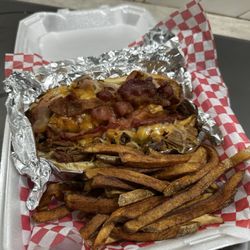 Crazy twisted pig and fries
