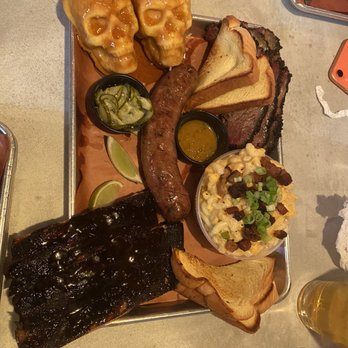 Apocalypse BBQ - Family platter.  Cornbread was scrumptious too. - Food Trucks Near Me - Miami, Florida