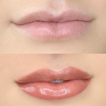Permanent Perfection - Before vs. Immediately after Blush procedure. - Permanent Makeup Near Me - Langley City, British Columbia