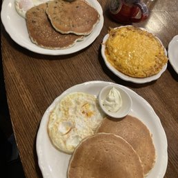 Gluten free pancakes, Sourdough Flap Jacks, cheesy hash browns