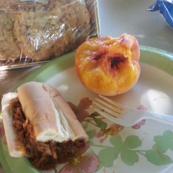 Hooverville Orchards - $8bbq sandwich with chips and drink. Plus estate grown fruit. The peach was soooo juicy - Fruits & Veggies Near Me - Placerville, California Hooverville Orchards - $8bbq sandwich with chips and drink. Plus estate grown fruit. The peach was soooo juicy - Fruits & Veggies Near Me - Placerville, California