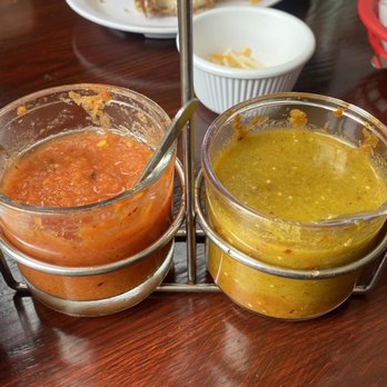 Tepeyac Cocina Mexicana - Homemade hot sauce (green is spicier) - Mexican Near Me - Salem, Massachusetts Tepeyac Cocina Mexicana - Homemade hot sauce (green is spicier) - Mexican Near Me - Salem, Massachusetts