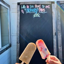 Cold brew coffee and berry and cream pops. Cold brew coffee and berry and cream pops.