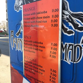 Asian Modern Nomads - a menu on the side of a truck - Asian Fusion Near Me Asian Modern Nomads - a menu on the side of a truck - Asian Fusion Near Me