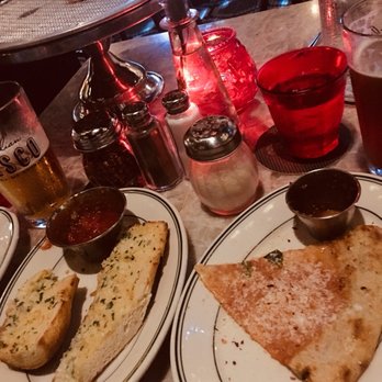 Italian Disco - Garlic bread ($6) & margherita pizza ($14) - Pizza Near Me - Baltimore, Maryland Italian Disco - Garlic bread ($6) & margherita pizza ($14) - Pizza Near Me - Baltimore, Maryland