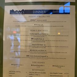 The Peaks Restaurant - Menu
