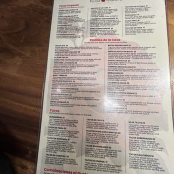 Rosa Madera - Menú - Mexican Near Me - Sacramento, California