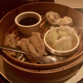 Buddakan - Dim sum sampler (switched the pork to additional chicken and edamame ones) - Asian Fusion Near Me - Philadelphia, Pennsylvania Buddakan - Dim sum sampler (switched the pork to additional chicken and edamame ones) - Asian Fusion Near Me - Philadelphia, Pennsylvania