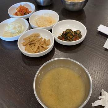 Mama's Kitchen - Their yummy sides with a side of lentil soup. - Korean Near Me - Menifee, California