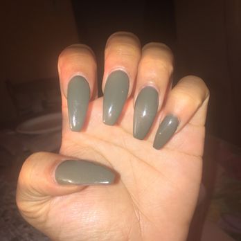 Avalon Nails and Spa Crofton - Beautiful color. Wish is was more green than grey. It looks grey in some lights. GEL OPI 266 - Nail Salons Near Me - Crofton, Maryland