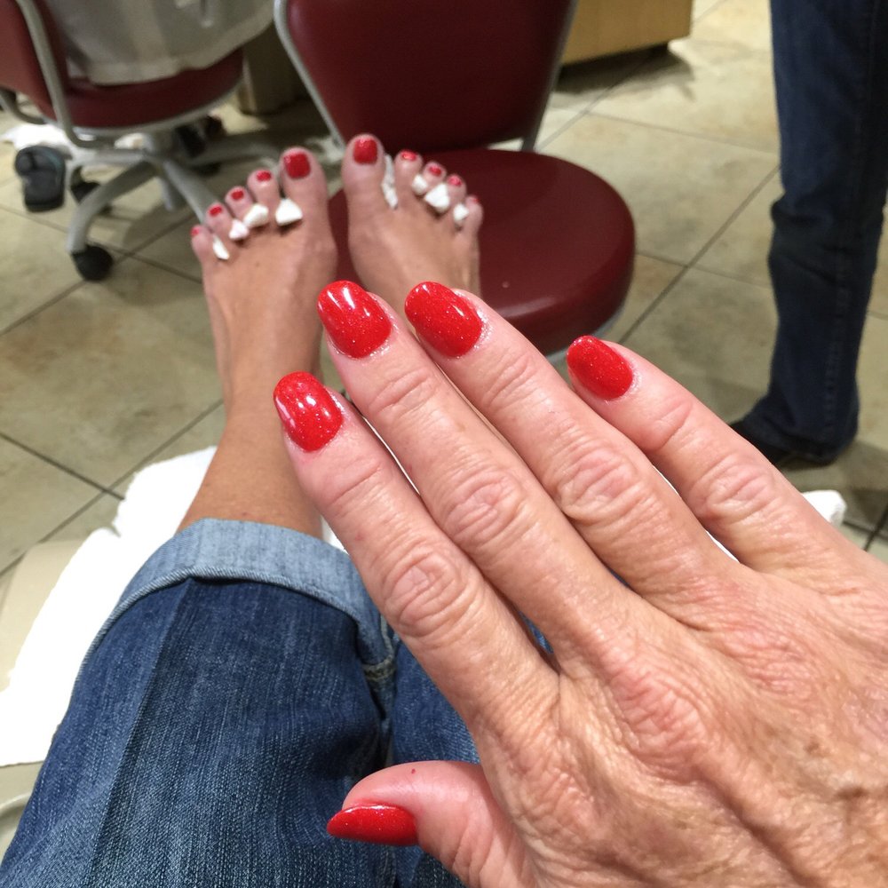 Instyle Nails - Getting my Holiday Festive fingers and toes!   Best foot & leg massage with Deluxe Pedi & you cannot beat Lily for NextGen or acrylic nails. - Nail Salons Near Me - McKinney, Texas