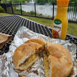 New Market Pond Park - Breakfast at the lake. Followed by a nice walk before the storm