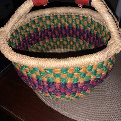 West Africa Treasures - My beautiful little handwoven tote basket which introduced me to West Africa Treasures.