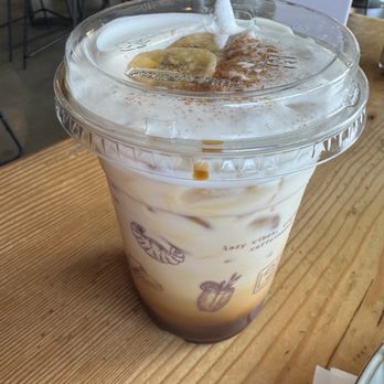 Lazy Dough - Banana Espresso with coconut cold foam 10/10 - Breakfast & Brunch Near Me - Long Beach, California