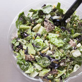 Fourleaf Chopped Salads - build your own salad: romaine and spring mix, black beans, chickpeas, chow mein noodles, blue cheese, meat, regular ranch - Salad Near Me - Greenwood Village, Colorado Fourleaf Chopped Salads - build your own salad: romaine and spring mix, black beans, chickpeas, chow mein noodles, blue cheese, meat, regular ranch - Salad Near Me - Greenwood Village, Colorado