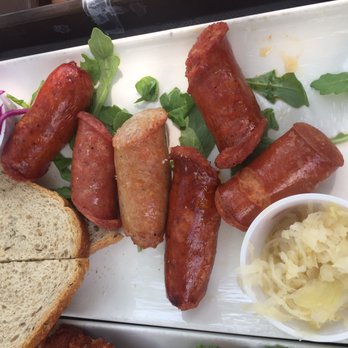 Zeppelin Hall - $26 plate of sausages. 6 sausages, dry toast and sour kraut. - American Near Me - Jersey City, New Jersey Zeppelin Hall - $26 plate of sausages. 6 sausages, dry toast and sour kraut. - American Near Me - Jersey City, New Jersey