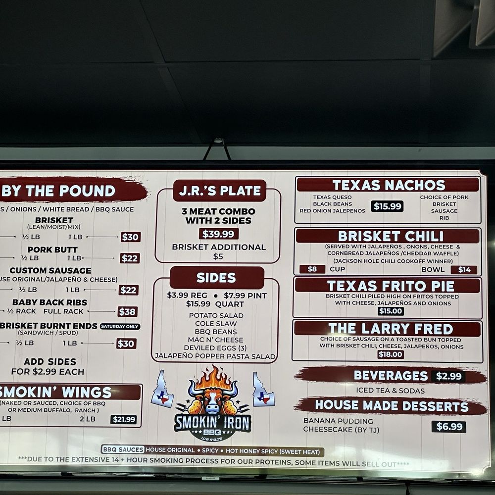 Smokin Iron - Menu - Barbeque Near Me - Meridian, Idaho Smokin Iron - Menu - Barbeque Near Me - Meridian, Idaho