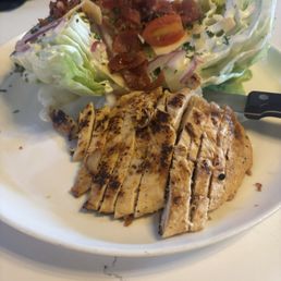 Wedge salad with chicken.