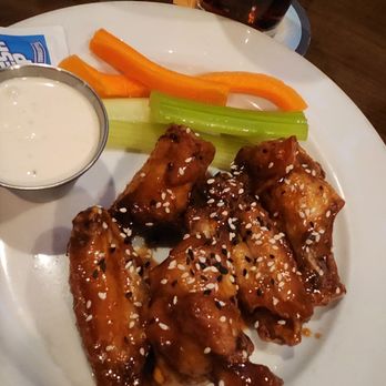 Doherty's Irish Pub & Restaurant - Cary - Spicy Thai wings. Good flavor but a bit over cooked. - Irish Pub Near Me - Cary, North Carolina